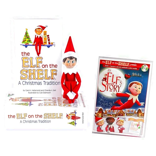 The Elf on the Shelf Box Set North Pole Blue-Eyed Boy Light Tone Elf with Book AND 