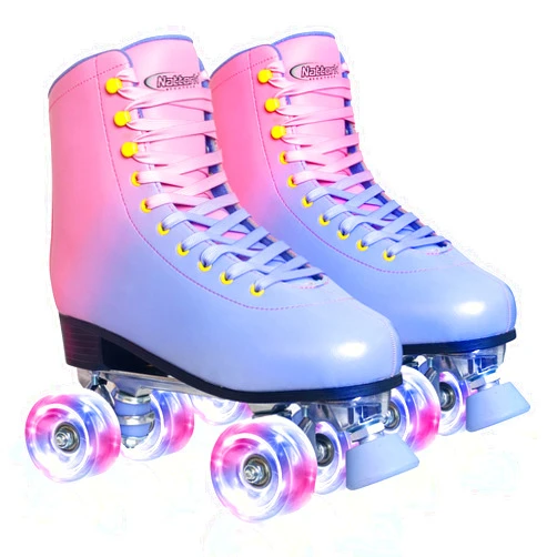 MonSports Roller Skates for Women with PU Leather High-top Double Row Rollerskates, Unisex-Adult Indoor Outdoor Derby Skate with Adjustable Fast Braking for Beginner