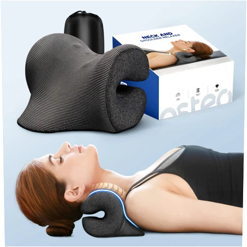Osteo Neck Stretcher with Magnetic Therapy Cover, 2 Modes[Gentle/Strong] Pain Relief Cervical Traction Device, No Smell Neck and Shoulder Relaxer, Chiropractic Pillow for TMJ Headache Spine Alignment