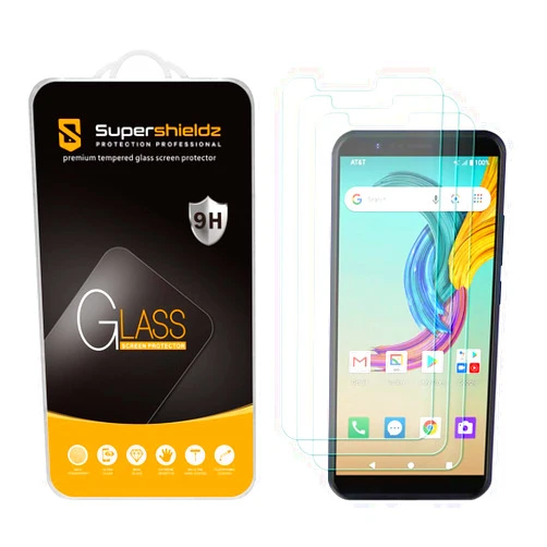 Supershieldz (3 Pack) Designed for AT&T Fusion Z Tempered Glass Screen Protector, Anti Scratch, Bubble Free