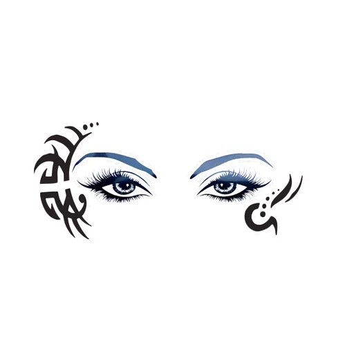 Neva Nude Hangovers Happen Bold Swirls Temporary Tattoo | Face Tattoo Decoration for Festivals, Raves, and More