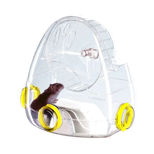 Ferplast Modular Hamster Gym Add-on Unit, Includes Exercise Wheel & 3 Connecting Ports, 12.7L x 9.06W x 10.4H Inches, Clear