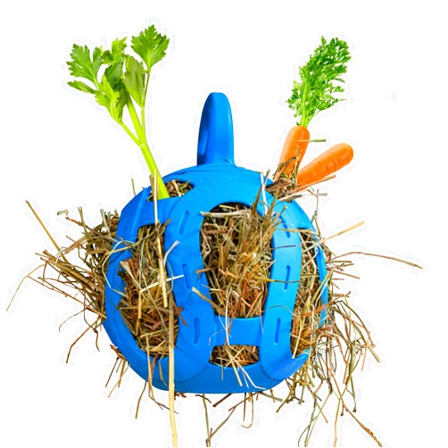 Horsemen's Pride Jolly Hay Ball Stall Toy for Horses, Blue, 8