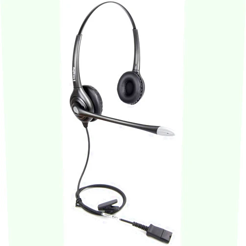 VoiceJoy Binaural Headset with Noise Cancelling Microphone with QD (Quick Disconnect),Compatible and Plantronics QD Quick Disconnect Connector
