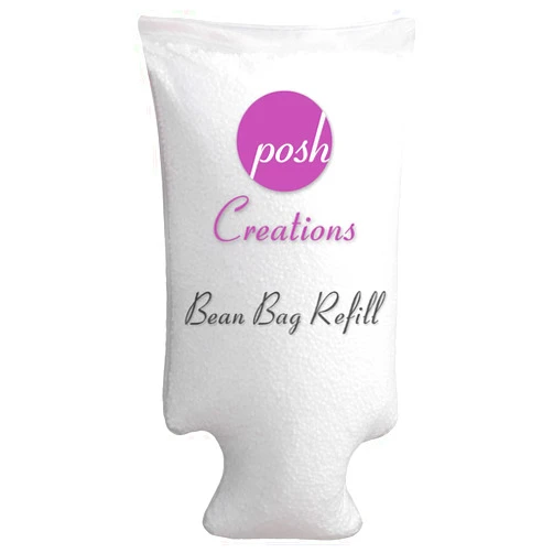 Posh Creations Foam Filling EPS Bean Bag Refill, 75 L, White with EZ-Pour Zipper Spout,