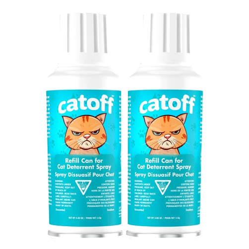 CatOFF Pack of 2 Refill Compatible with SSSCAT Indoor Cat Deterrent Spray System, Made in USA, 3.89 oz / 115 ml