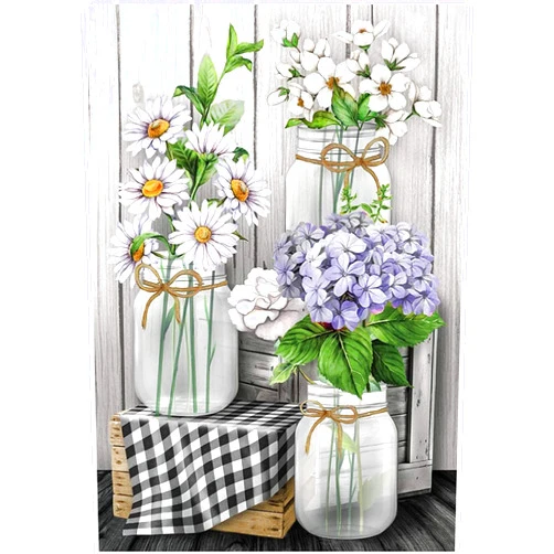 KTHOFCY 5D DIY Diamond Painting Kits for Adults Kids Flowers Daisy Full Drill Embroidery Cross Stitch Crystal Rhinestone Paintings Pictures Arts Wall Decor Painting Dots Kits 15.7X11.8 in