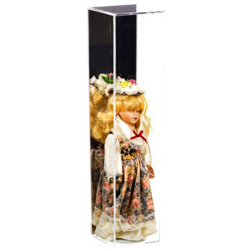 Better Display Cases Clear Acrylic Figurine Display Case with Mirror for Doll Bobblehead Action Figure or Collectible Toy Figure (D05, A086)