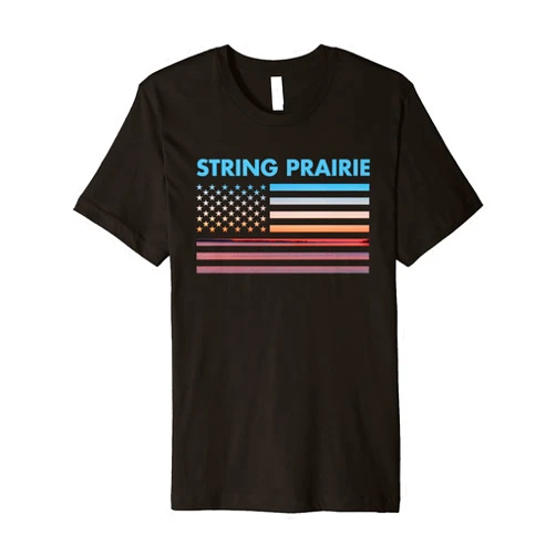 String Prairie, TX Patriotic American Vintage Sunset American Flag String Prairie, Texas Premium T-Shirt