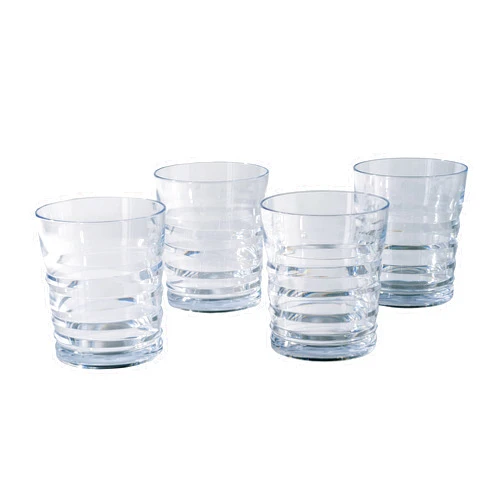 Prepara Clarity Ribbed Tritan Tumbler 4 Pack, 14 Ounce, Clear