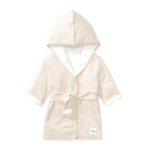 Burt's Bees Baby Infant Hooded Robe Organic Knit Terry Unisex Bathrobe, Newborn Bath Essentials, Unisex Boys and Girls, Size 0-9 Months Old