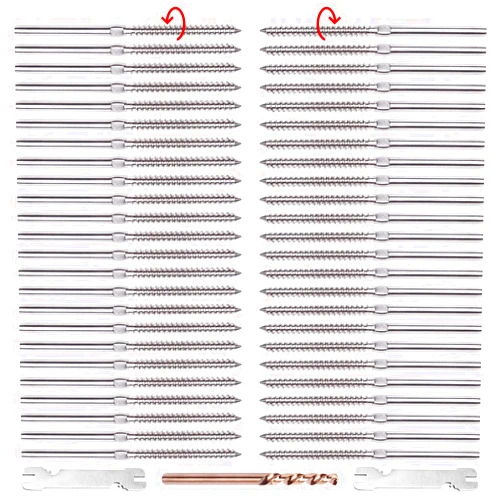 CKE Upgraded 48 Pack Swage Lag Screws Left & Right for 1/8