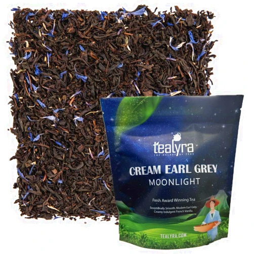 Tealyra - Cream Earl Grey Moonlight - Luxurious Loose Leaf Black Tea - Citrusy Bergamot with French Vanilla - All Natural, Medium Caffeine, 200g (7-ounce)