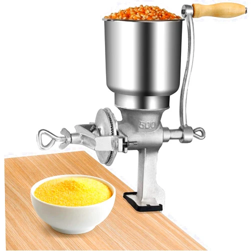 GOTOTOP Hand Crank Grain Mill Grain Grinder Machine Corn Nut Flour Mill Kitchen Tool Equipment for Wheat Nuts Food Seeds with Table Clamp 12.6 x 16.9inch