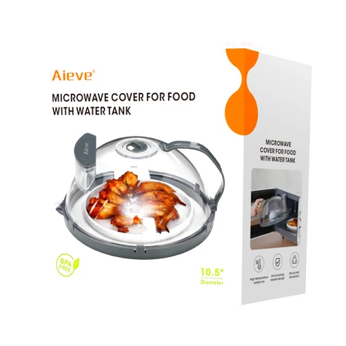 Aieve Microwave Splatter Cover with Water Tank, Microwave Cover for Food Splatter Guard BPA Free