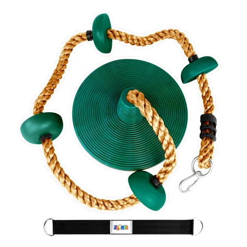ZNCMRR Climbing Rope with Platforms and Disc Swing Seat Set Playground Accessories Including Bonus Hanging Strap & Carabiner