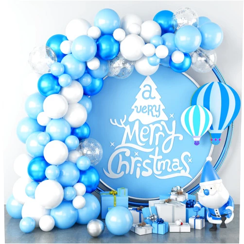 FEYG Frozen Balloon Garland Arch Kit, 100Pcs Blue Snowflake Balloon Garland Kit for Girls Birthday Party, Snowflake Decorations, Frozen Party Decorations, Frozen Balloons, Frozen Baby Shower, Winter Wonderland, Christmas Party