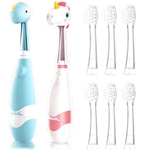 Papablic Toddler Sonic Electric Toothbrush with Covers for Babies and Toddlers Ages 1-3 Years, Debby Bundle with Doris
