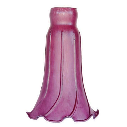 PARATU Tiffany Style Lily Glass Lampshade, 6 Inch, Fluted Tulip Flower Design, 1.06