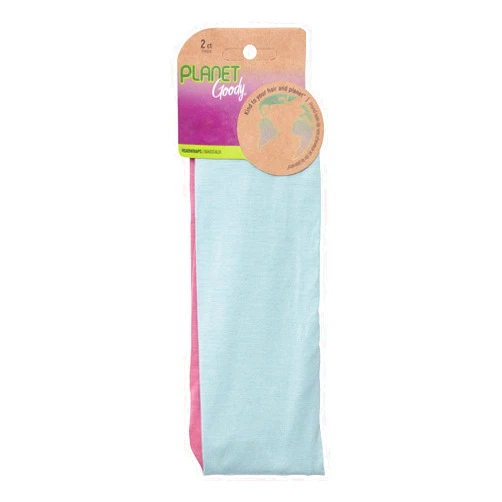 GOODY Planet Goody Ouchless Headwraps - 2 Pack, Assorted Bright Colors - Made from Fabric that is Soft and Strong for a Comfortable Fit - for All Hair Types - Pain-Free Hair Accessories for Women and Girls