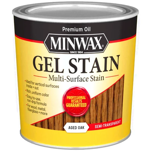 Minwax qt Minwax 66020 Aged Oak Gel Stain Multi-Surface Stain, Semi-Transparent