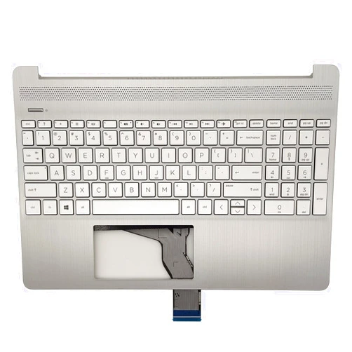 Jxjslp Replacement Upper Case Palmrest for HP 15T-DY 15-DY 15-EF 15Z-EF 15s-eq 15s-fq 15s-er 15s-fr Series Laptop Top Cover Non-Backlit Keyboard Assembly M17184-001 L63578-001 Natural Silver