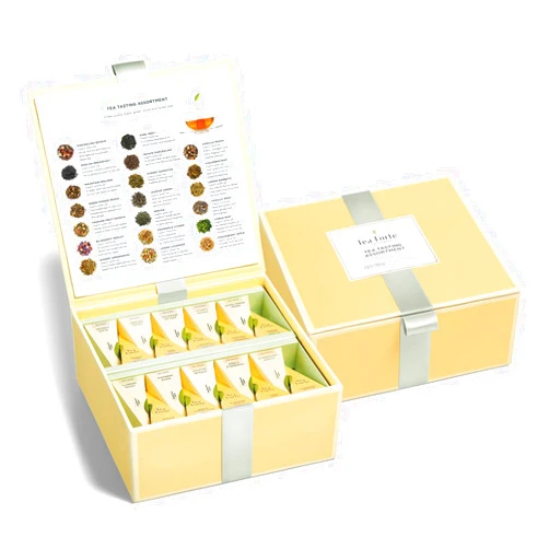 Tea Forte Tea Chests with 40 Handcrafted Pyramid Tea Infusers (Tea Tasting Asst)
