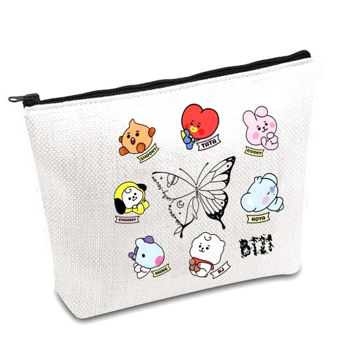 FOTAP Boy Team Lover Gift K-pop Characters Makeup Bag Bangtan Boys Gift Boy Team Inspired Army Cosmetic Bag Members Fans Merch (O-SEVEN)