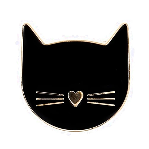 BOHIN France Cat Theme Needle Minder - Shiny Finish, Metal Magnet for Crocheting or Knitting Projects, Black - 1 Piece