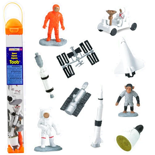 Safari Ltd. Safari Ltd Space TOOB With 10 Out Of-This-World Toy Figurines, Including 2 Astronauts, 1 Space Chimp, 6 Space Craft, And More! – For Ages 3 And Up