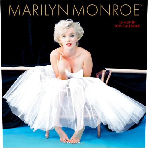 Graphique 2025 Marilyn Monroe Wall Calendar | 12” x 12” | Thick Paper | Home & Office Organizer | Large Monthly Grid | 3 Languages & Marked Holidays | 4 Month Preview Page for 2026