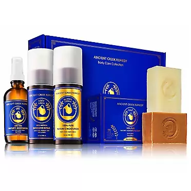 Bliss of Greece Ancient Greek Remedy Organic Spa Skin Care Gift Set, Perfect for Moms, Pregnancy, Daily Bath and Shower, Face and Body Care, and Post Cancer, Chemo Rejuvenation