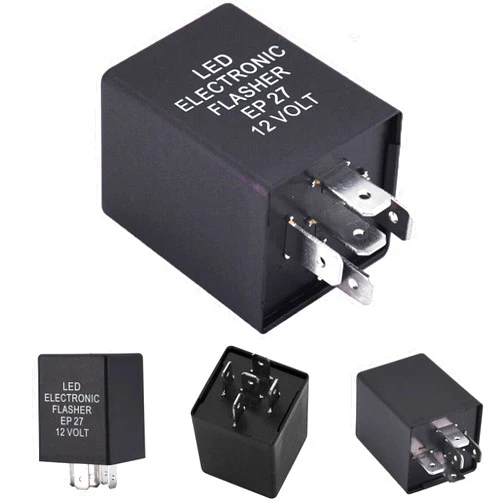 GLOFE (1) 5-Pin 12V EP27 FL27 Electronic LED Flasher Relay for Car Vehicle LED Turn Signal Bulbs Hyper Flash Fix