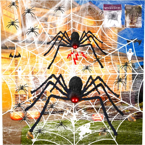SWAGON 2023 Swagon 5 in 1 Halloween Decoration 11.8FT Diameter Round Spider Web+30
