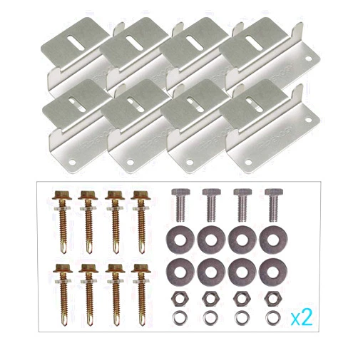 Renogy Solar Panel Z Brackets Holder 2 Sets, for Mounting Solar Panel Roof Mount Z Bracket with Nuts and Screws for Motorhome, Boat, Roof, Wall and Other Off-Gird Roof Installation, 8 Pieces