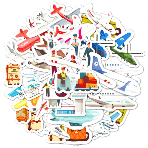 BulbaCraft 100 Pcs Airplane Stickers for Kids - Aircraft and Helicopter Stickers and Decals - Airplane Birthday, Airplane Party Supplies - Airplane Gift