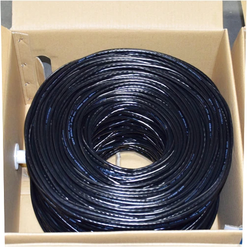 Premiertek 1000Ft Cat6 23AWG UTP Solid 4-Pairs Network Ethernet LAN Cable Bulk Black (CAT6-CCA-1KFT-BK)