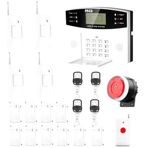 AGSHOME Security Alarm System 99+7 Zone Auto Dial GSM SMS Home Burglar Security Wireless GSM Alarm System Detector Sensor Kit Remote Control