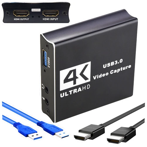 YOTOCAP 4K 60fps HDMI2.0b USB3.0 UVC3.0 Game Video Capture Card, Loop HDMI 4Kp60 & MIC+Audio, Broadcast Live Stream and Record Grabber Converter YT-W90