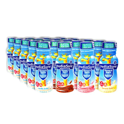 Niro Assortment | PediaSure Immune Support Shake 20 Pack | 5 Bottle Of Each Flavor Strawberry, Banana, Vanilla, and Chocolate Flavors| Protein Shake For Kids | 20 Pack | Niro Beverage Sleeve Included