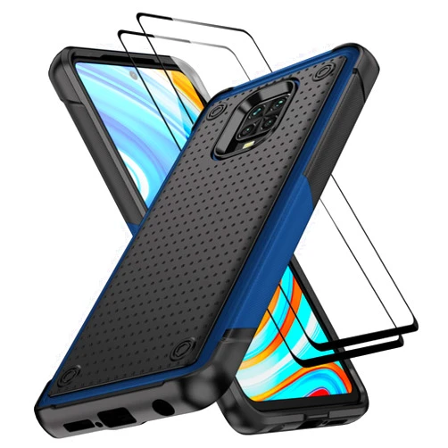 Jeylly for Xiaomi Note 9S/Note 9 Pro/Note 9 Pro Max Case, Military Grade Drop Protection Dual Layer Hard PC Back & Soft TPU Bumper Shockproof Case for Redmi Note 9S/Note 9 Pro/Note 9 Pro Max, Blue