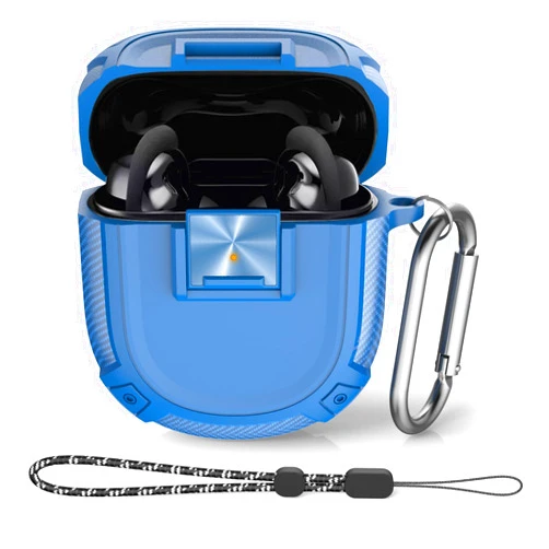UmiMirari Secure Lock Bose QuietComfort Earbuds II Case(2022)&QuietComfort Ultra Case (2023),WQNIDE Shockproof Protective Bose Earbuds 2 Case Cover for Bose QC II Accessories with Carabiner&Lanyard (Blue)