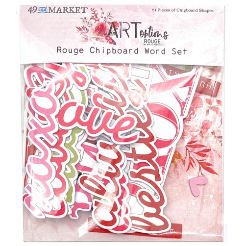 49 AND MARKET ARToptions Rouge Chipboard Word Set
