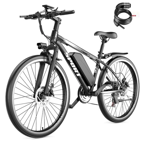 AVBDJOY Electric Bike for Adults, 26'' 1500W Peak Ebike, Up to 65 Miles 28MPH Electric Mountain Bike with 48V 480WH Removable Battery with Key, Adjustable Seat, Fenders, LCD Display, Password Lock, 7-Speed