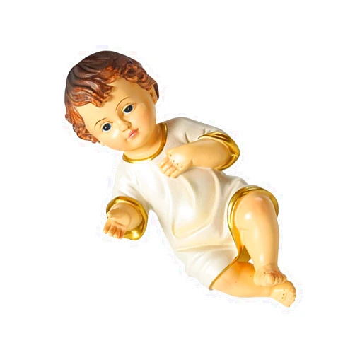 Amosfun Resin Baby Jesus Figurine, Mini Baby Jesus Statue 6cm Nativity Collectible Statue Painted Christ Child Holy Faith Gifts Christian Home and Church Decor for Christmas Season