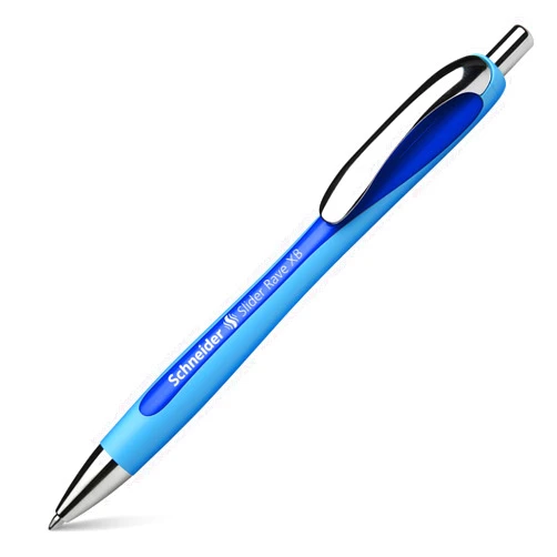 Schneider Slider Rave XB (Extra Broad) Ballpoint Pen, Refillable + Retractable, 1.4 mm, Light Blue Barrel, Blue Ink, Blister Pack of 1 Pen (73253)