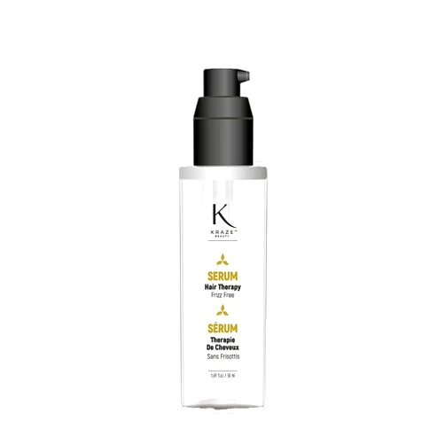 Kraze beauty Hair Therapy Frizz Free Hair Serum - Keratin Infused Hair Serum for Frizzy and Damaged Hair - Anti Frizz Control Treatment and Styling Serum - Frizz Ease and Hair Shine (50 ml 1.69 fl.oz)