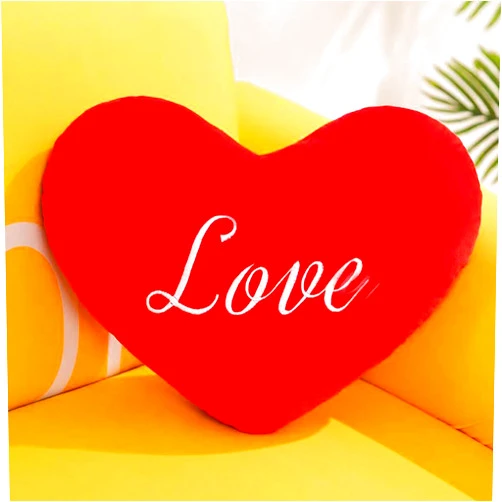 GEXUANCHEN Cute heart-shaped plush pillow for home decoration, love pillow (19.68 inch, red)