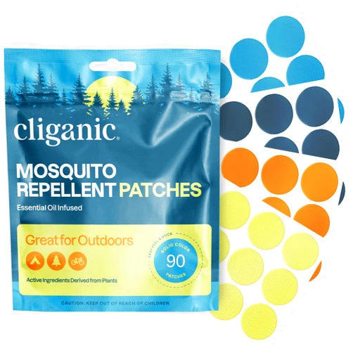Cliganic Mosquito Repellent Stickers (90 Pack) - Patches for Kids & Adults, Natural DEET-Free, Citronella Essential Oil Infused