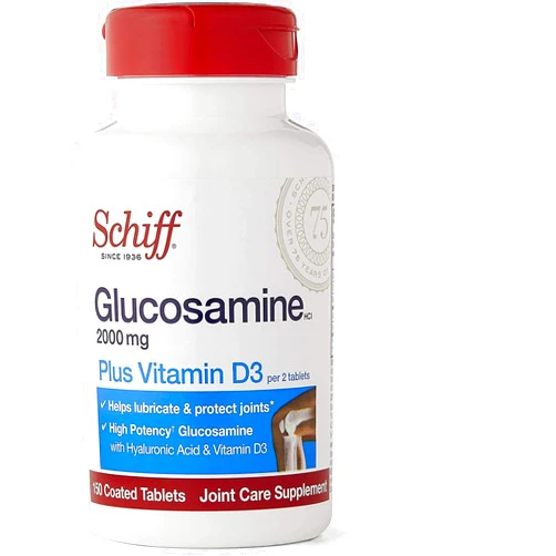 Schiff Glucosamine with Vitamin D3 & Hyaluronic Acid, 2000mg of Glucosamine, Joint Care Supplement Helps Lubricate & Protect Joints*, 150 Count (Pack of 2)